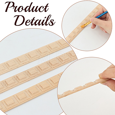 Wood Carving Waistline Edge Strips for Living Room Background Wall Decorative AJEW-GF0013-86C-1