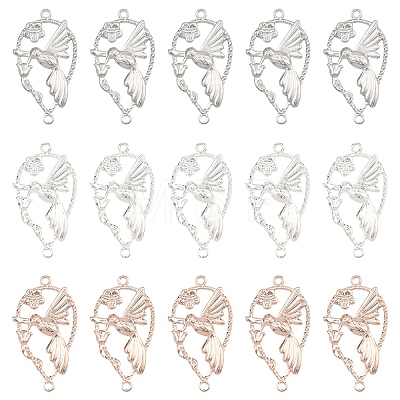 15Pcs 3 Colors 304 Stainless Steel Connector Charms STAS-YW0011-28-1