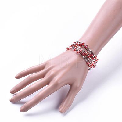 Five Loops Fashion Wrap Bracelets BJEW-JB04595-05-1