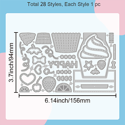 Carbon Steel Cutting Dies Stencils DIY-WH0309-1747-1