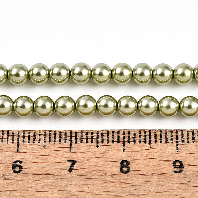 Baking Painted Pearlized Glass Pearl Bead Strands HY-N002-4mm-A07-1