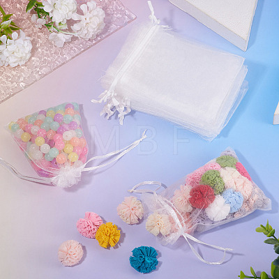 50Pcs Organza Bags Jewellery Storage Pouches Wedding Favour Party Mesh Drawstring Gift OP-TA0001-16E-1