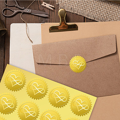 34 Sheets Self Adhesive Gold Foil Embossed Stickers DIY-WH0509-056-1
