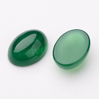 Grade A Natural Green Agate Oval Cabochons X-G-L394-04-18x13mm-1