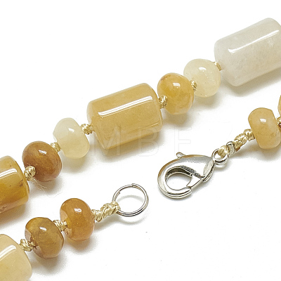 Natural Topaz Jade Beaded Necklaces NJEW-S392-15-1