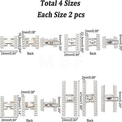 8 Sets 4 Styles Alloy and Brass Fold Over Clasps FIND-FH0004-48-1