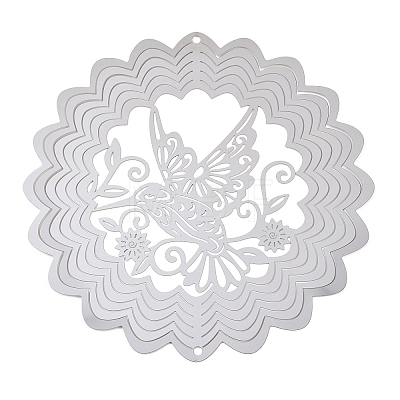 201 Stainless Steel 3D Rotating Hanging Wind Spinner STAS-B122-01P-07-1