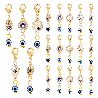 20Pcs Evil Eye Theme Pendant Decorations HJEW-PH0001-77-1