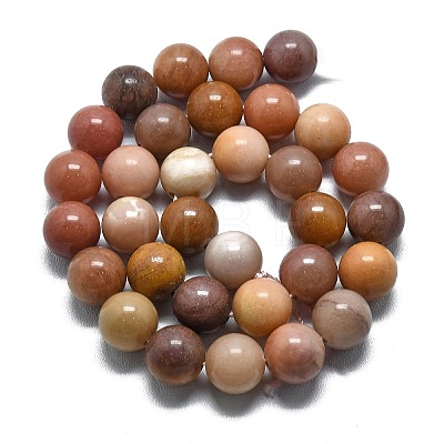 Natural Petrified Wood Round Beads Strands G-D356-C01-10mm-1
