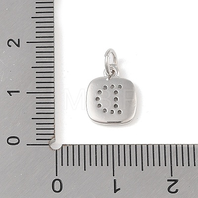 Rack Plating Brass Micro Pave CLear Cubic Zirconia Charms KK-E110-14P-D-1