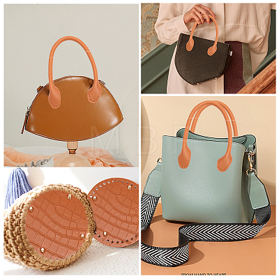Imitation Leather Crochet Bag Nail Bottom & Sew on Bag Handles Set DIY-WH0034-89A-1
