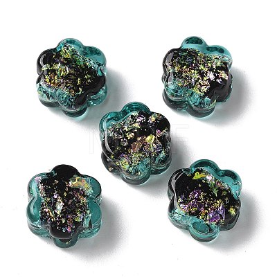 Handmade Foil Lampwork Beads Strands FOIL-Z001-03B-1