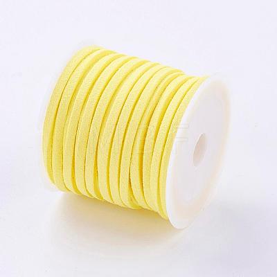 3x1.5mm Yellow Flat Faux Suede Cord X-LW-R003-38-1