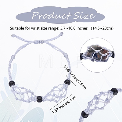 Adjustable Braided Nylon Cord Macrame Pouch Bracelet Making AJEW-SW00013-18-1