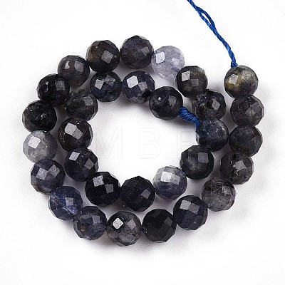 Natural Cordierite/Iolite/Dichroite Beads Strands G-S345-6mm-27-1