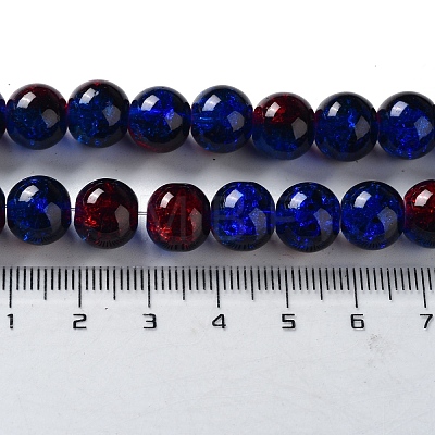 Spray Painted Crackle Glass Beads Strands CCG-Q002-10mm-12-1