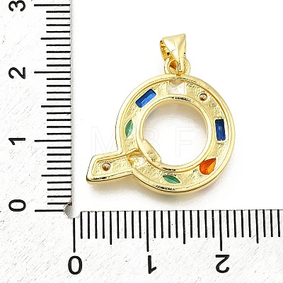 Brass Micro Pave Clear Cubic Zirconia Pendants KK-G521-01G-Q-01-1