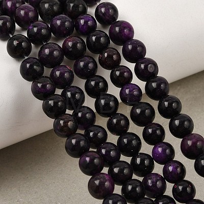 Natural Dyed White Jade(Imitation Charoite) Beads Strands GG-CBA0743-J02-6mm-1