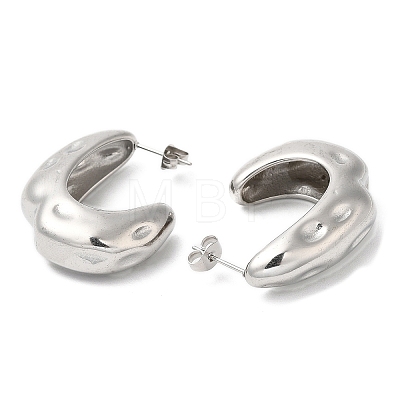 304 Stainless Steel Twist Arch Stud Earrings EJEW-B026-12P-1
