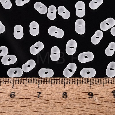 FGB Frosted Transparent Glass Seed Beads SEED-N013-06A-01-1