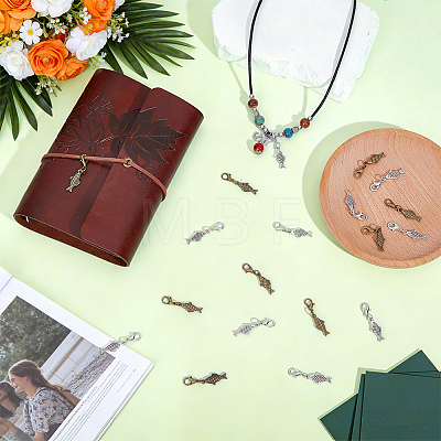 80Pcs 2 Styles Alloy Pendant Decorations HJEW-BC00125-1