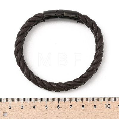 Ion Plating(IP) Braided Microfiber Leather Cord Bracelets for Men BJEW-Z081-13EB-01-1