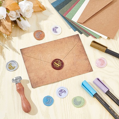 DIY Scrapbook Wax Seal Stamp Sets AJEW-WH0432-022-1