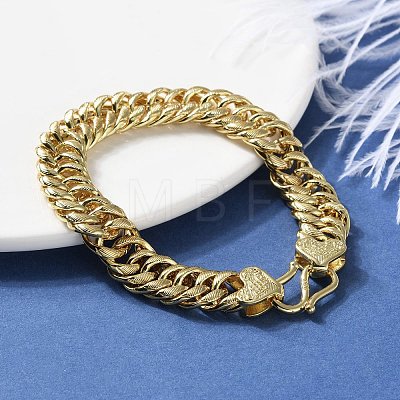 Brass Cuban Chain Bracelets for Women Men BJEW-R016-01G-01-1