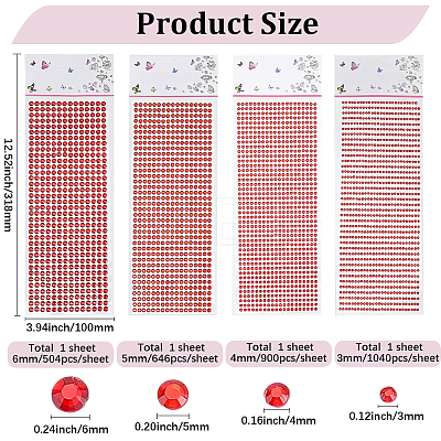 4 Sheets 4 Styles Acrylic Self Adhesive Stickers DIY-GF0014-71C-1