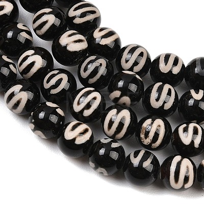 Tibetan Style dZi Beads Strands G-G328-A05-8mm-1