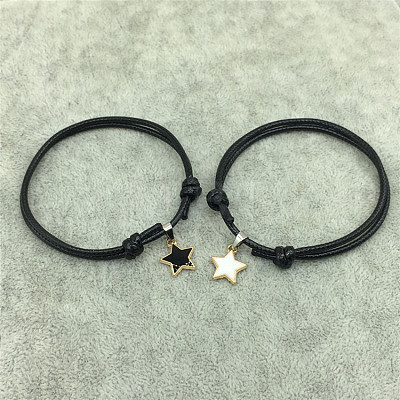 2Pcs Alloy Enamel Star Charm Couple Bracelets FS-WG0DE5C-01-1