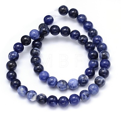 Round Natural Sodalite Beads Strands G-F222-39-10mm-1