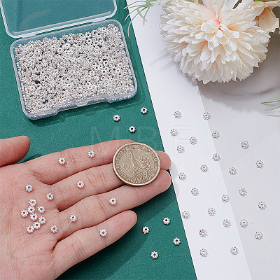 500Pcs Tibetan Style Alloy Daisy Spacer Beads FIND-UN0010-51-1