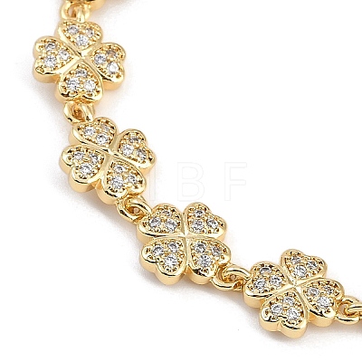 Brass Micro Pave Cubic Zirconia Link Bracelets for Women BJEW-U013-01G-04-1