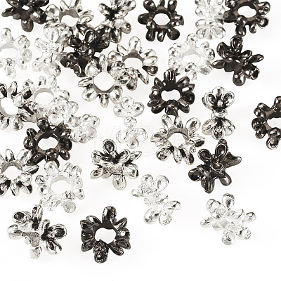 30Pcs 3 Styles Flower Tibetan Style Alloy European Beads FIND-TA0010-83-1