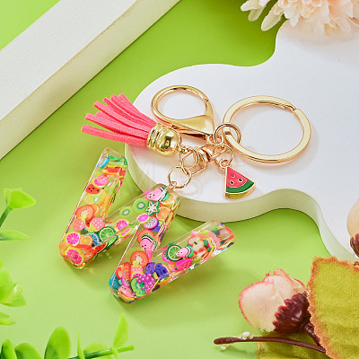 Fruit Series Letter Resin Keychains KEYC-TAC0033-02W-1