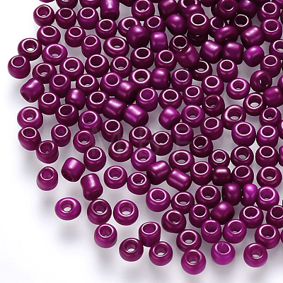 8/0 Baking Paint Glass Round Seed Beads SEED-S036-01B-10-1
