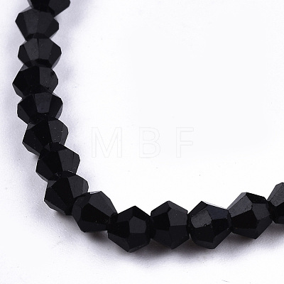Faceted Bicone Glass Beads Stretch Bracelets BJEW-T016-02A-1