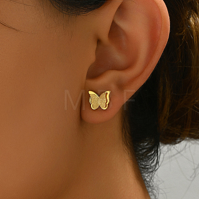 3 Pairs Fashionable 201 Stainless Steel Butterfly & Dragonfly Stud Earrings VU6612-1