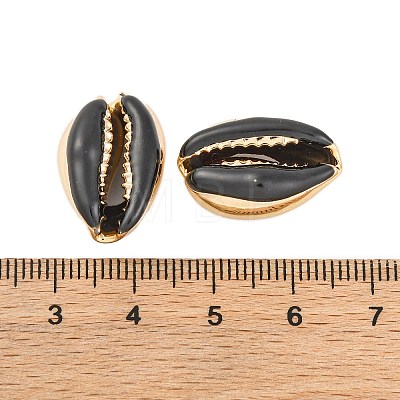 Electroplated Cowrie Shell Beads SSHEL-M023-05G-1