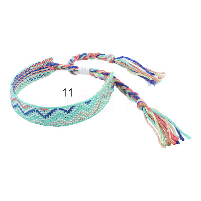 Cotton Braided Wave Pattern Cord Bracelet FIND-PW0013-002K-1