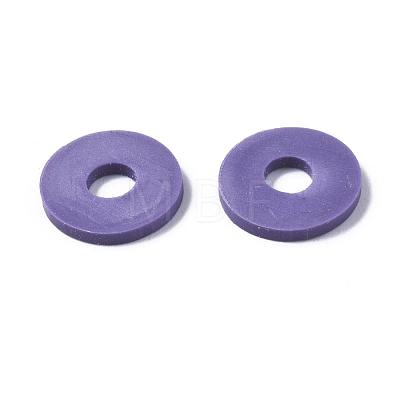 Flat Round Eco-Friendly Handmade Polymer Clay Beads CLAY-R067-10mm-03-1