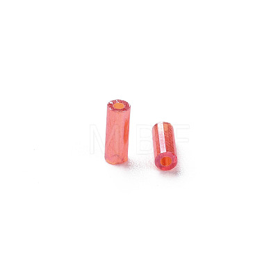 Transparent Colours Luster Glass Bugle Beads SEED-N005-001-A05-1