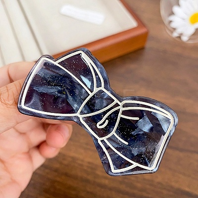 Acrylic Cartoon Bowknot Alligator Hair Clip PW-WG13F18-05-1