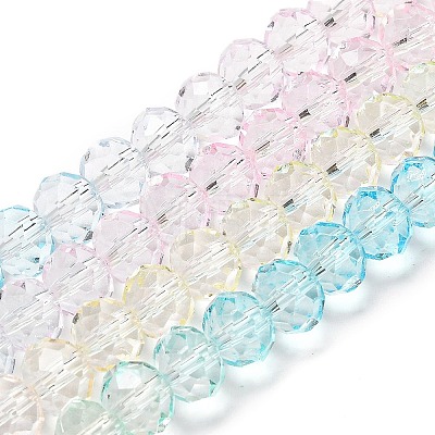 Transparent Painted Glass Beads Strands DGLA-A034-T6mm-A21-1