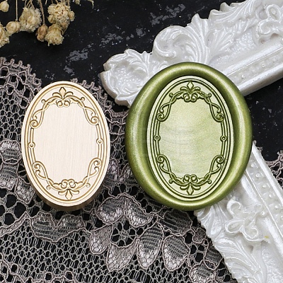 Oval Flower Frame Brass Stamp Heads AJEW-M037-07G-01-1