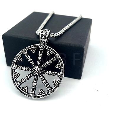 Vintage 304 Stainless Steel Viking Anchor Pendant Necklaces for Men LS-VB2493-1