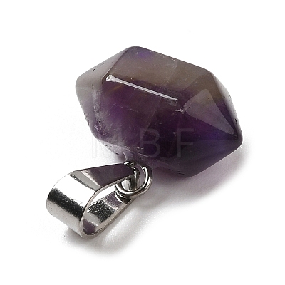 Natural Amethyst Pointed Pendants G-K335-03P-18-1