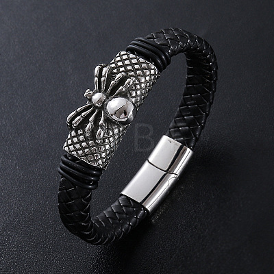 Punk Braided PU Leather Cord Bracelets TA8975-1-1