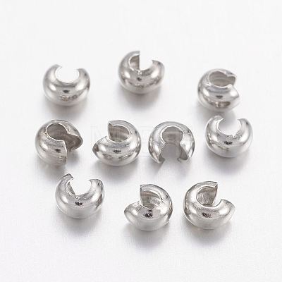 Brass Crimp Beads Covers X-KK-H289-NFN-NF-1